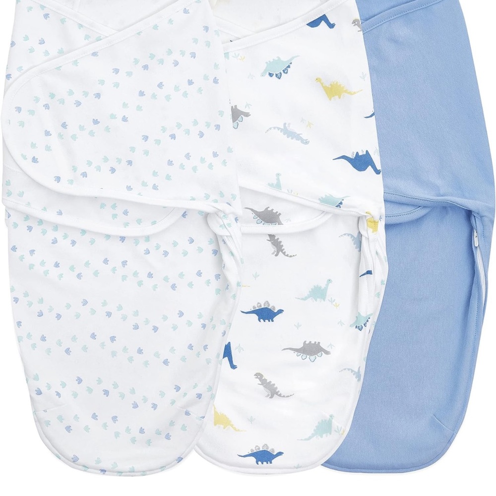 Aden & Anais cotton knit baby wrap wearable swaddle blanket Dino-Rama dinosaur